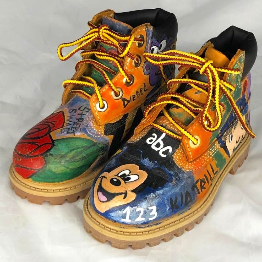 Customized Boy's Toddler Timberland Boots Size 8